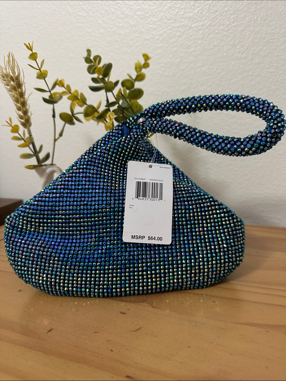 Gunne Sax Blue Crystal Embellished Wristlet